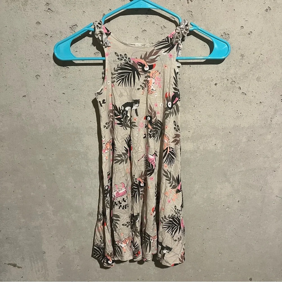 H&M Toddler Girls Tropical Animals Print Summer Dress Size 2-4 Years Sleeveless - Picture 6 of 8